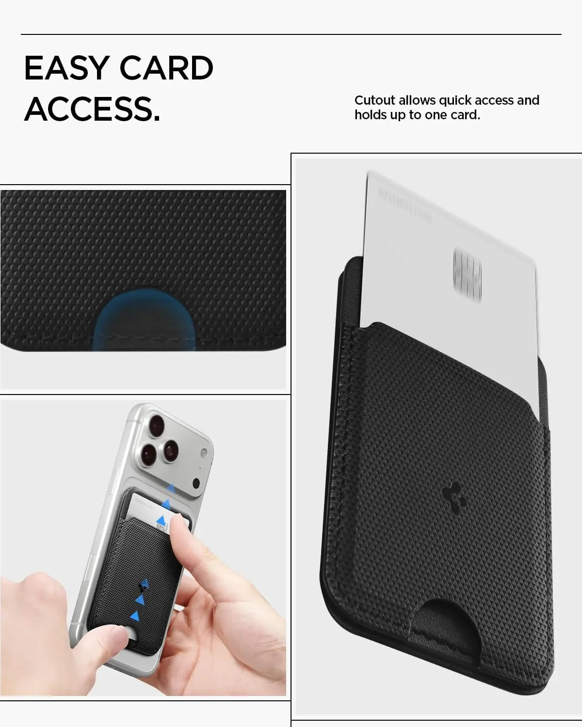 Spigen Pixelsnap magnetic wallet designed to hold essential cards securely while attached to your phone