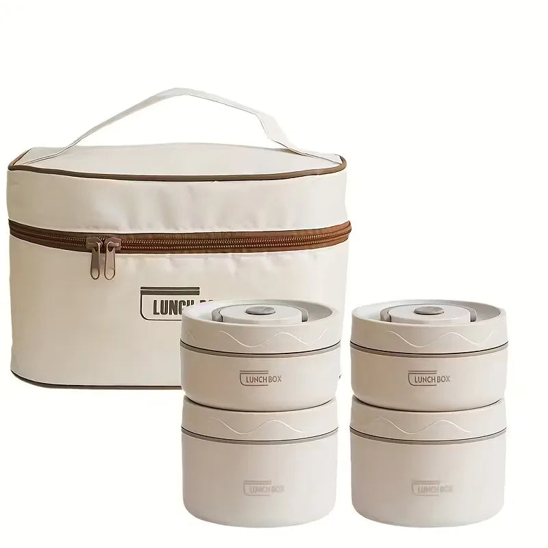 Tdoo stackable 304 stainless steel insulated lunch box set featuring a space-saving stackable design for convenient meal organization