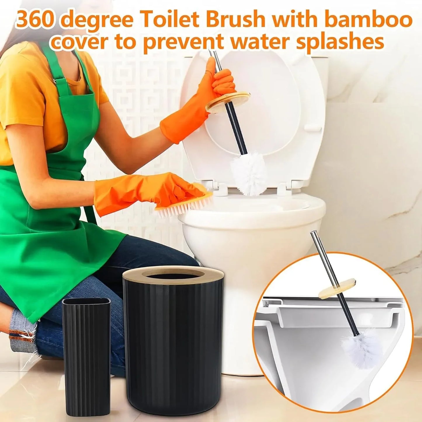 Vantoria 6-piece black bathroom accessories set designed to organize soap, toothbrushes, cups, and bathroom essentials
