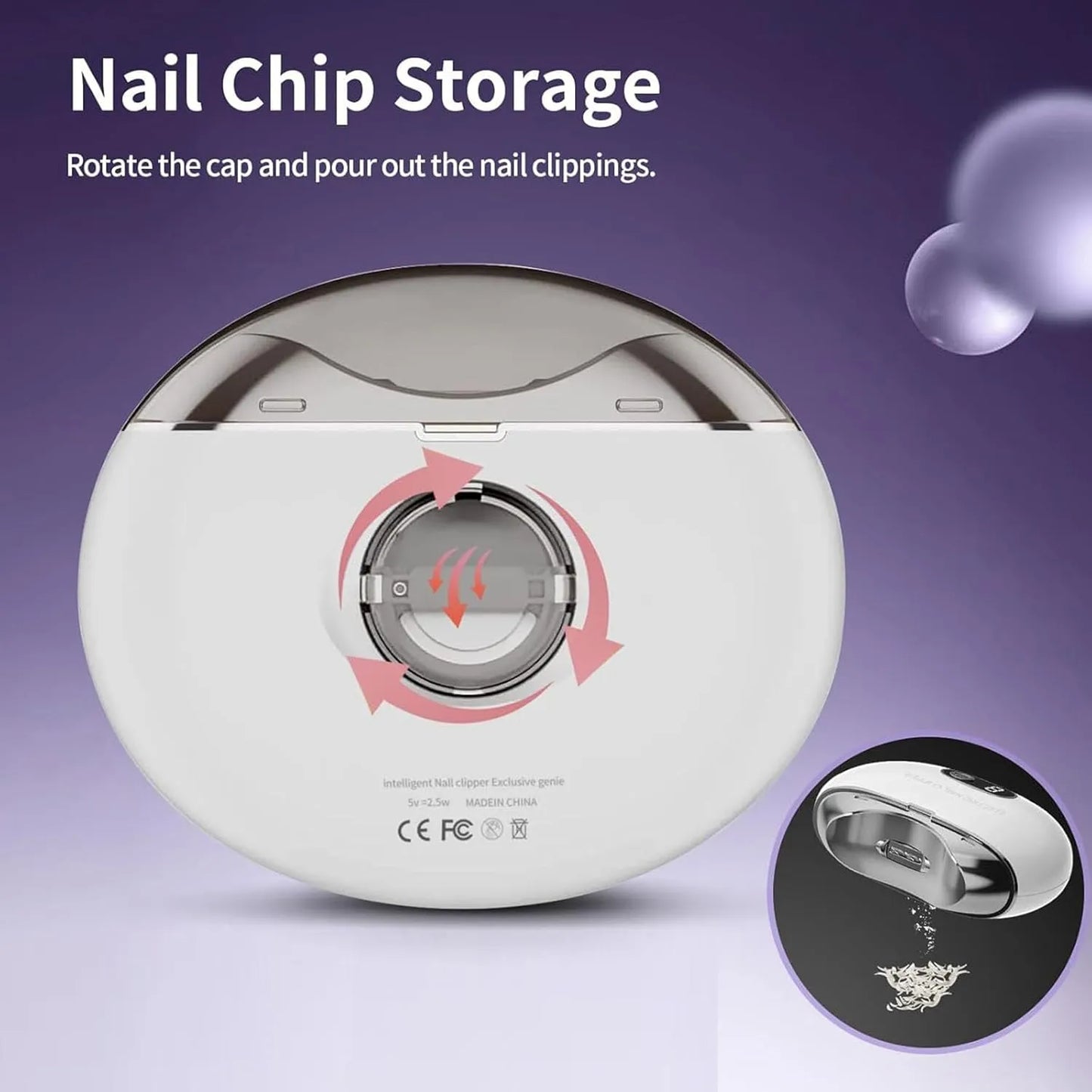 ViqTrg electric automatic nail clipper for safe, precise, and effortless nail trimming at home