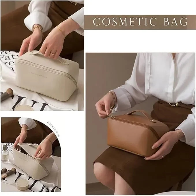 WBooo large travel cosmetic bag ideal for carrying makeup, skincare products, toiletries, and personal care accessories