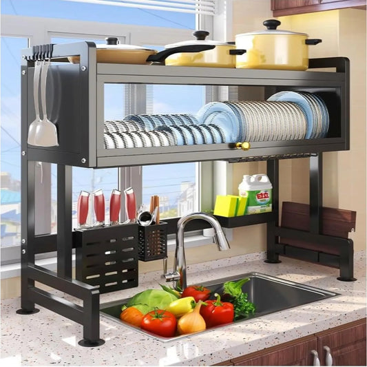 Xaosu over-the-sink dish drying rack with an 86cm design for organized dish drying and kitchen storage