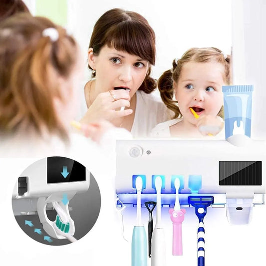 Yu-Well UV toothbrush sterilizer with automatic toothpaste dispenser for hygienic daily oral care
