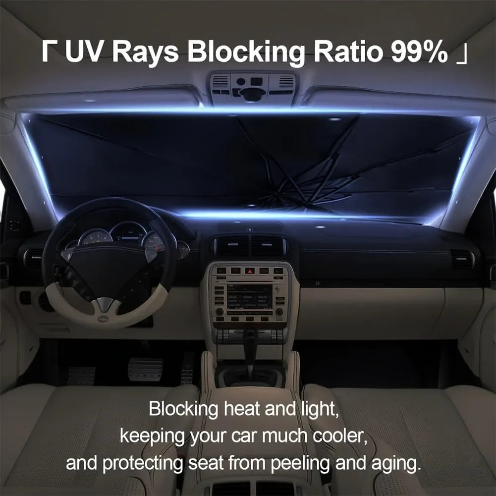 Zomo foldable car windshield sun shade with a compact foldable design for convenient storage in your vehicle
