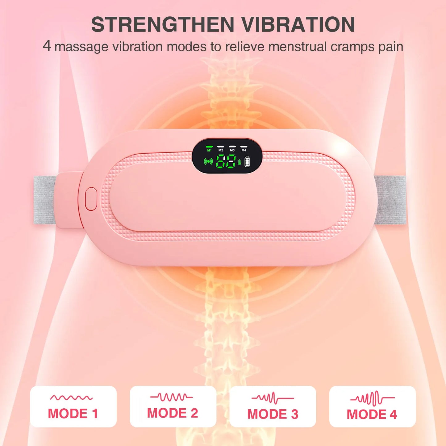 Zomo smart cordless menstrual heating pad with a rechargeable battery for convenient portable use at home, work, or while traveling