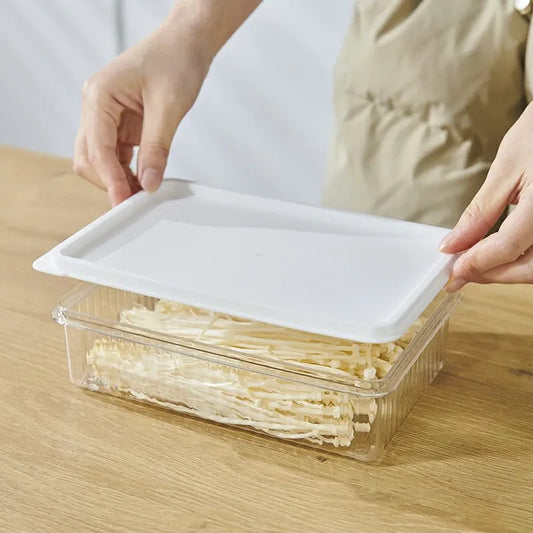 Zomo Sunty stackable fridge organizer bin with lid for neat and organized refrigerator food storage