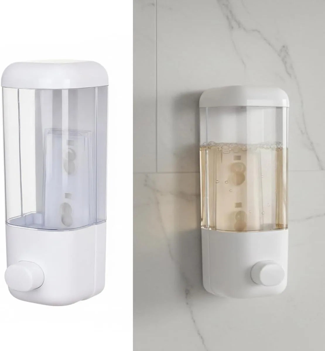 Zomo wall-mounted refillable soap dispenser ideal for hand soap, dish soap, shampoo, conditioner, and body wash